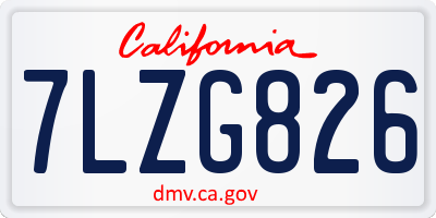 CA license plate 7LZG826
