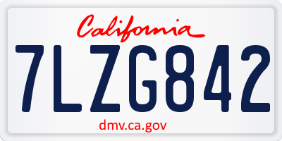 CA license plate 7LZG842