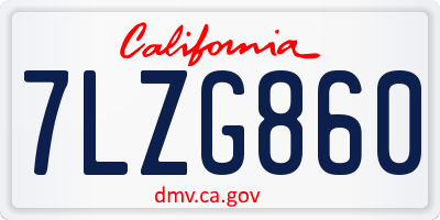 CA license plate 7LZG860
