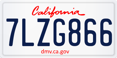 CA license plate 7LZG866