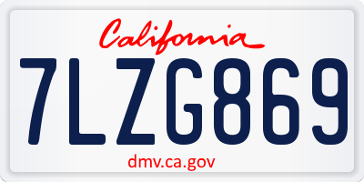 CA license plate 7LZG869