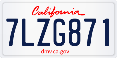 CA license plate 7LZG871