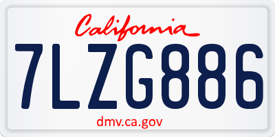 CA license plate 7LZG886