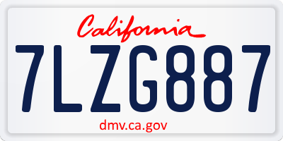 CA license plate 7LZG887