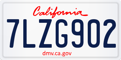 CA license plate 7LZG902