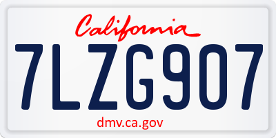 CA license plate 7LZG907