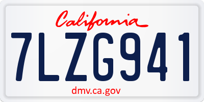 CA license plate 7LZG941