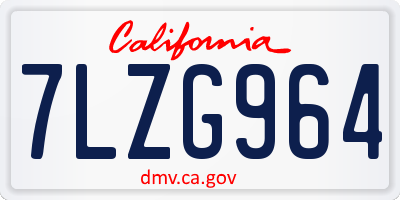 CA license plate 7LZG964