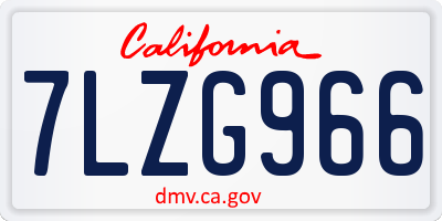 CA license plate 7LZG966