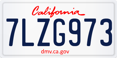 CA license plate 7LZG973