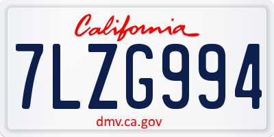 CA license plate 7LZG994