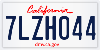 CA license plate 7LZH044