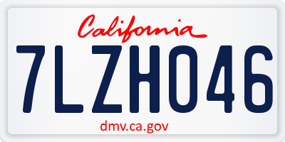 CA license plate 7LZH046