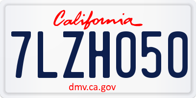 CA license plate 7LZH050