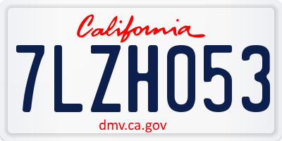 CA license plate 7LZH053