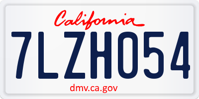 CA license plate 7LZH054