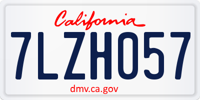 CA license plate 7LZH057