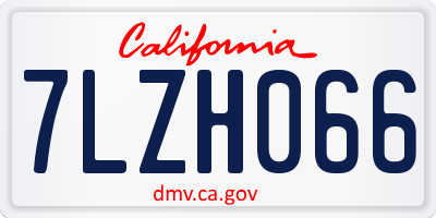CA license plate 7LZH066
