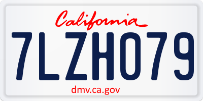 CA license plate 7LZH079