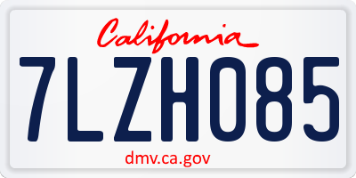 CA license plate 7LZH085