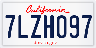 CA license plate 7LZH097