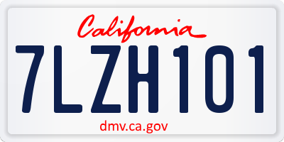 CA license plate 7LZH101