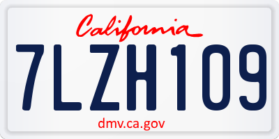CA license plate 7LZH109