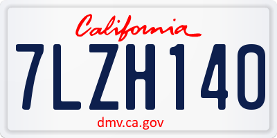 CA license plate 7LZH140