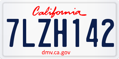 CA license plate 7LZH142