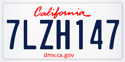 CA license plate 7LZH147