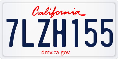 CA license plate 7LZH155