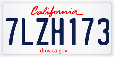 CA license plate 7LZH173