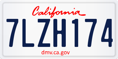CA license plate 7LZH174