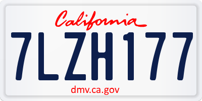 CA license plate 7LZH177