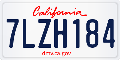 CA license plate 7LZH184