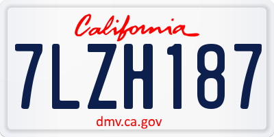 CA license plate 7LZH187