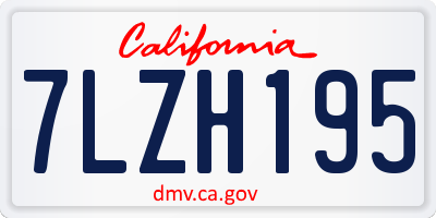 CA license plate 7LZH195