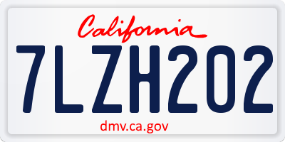 CA license plate 7LZH202