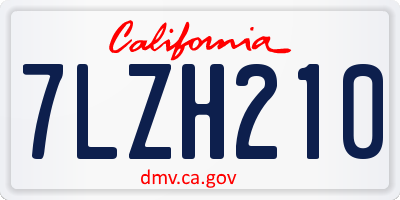 CA license plate 7LZH210