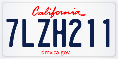 CA license plate 7LZH211