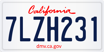 CA license plate 7LZH231