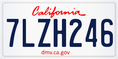 CA license plate 7LZH246