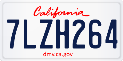 CA license plate 7LZH264