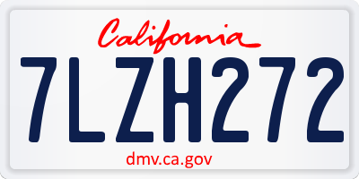 CA license plate 7LZH272