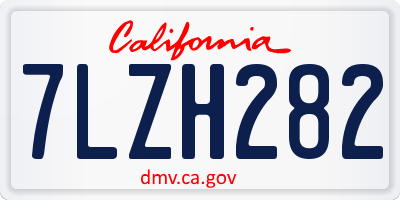 CA license plate 7LZH282