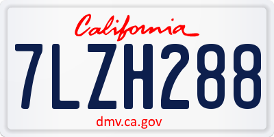 CA license plate 7LZH288