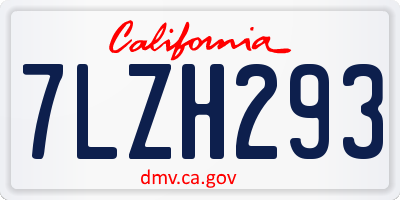 CA license plate 7LZH293