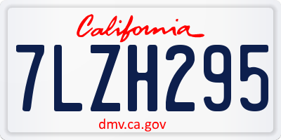 CA license plate 7LZH295
