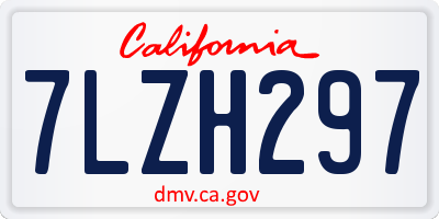 CA license plate 7LZH297