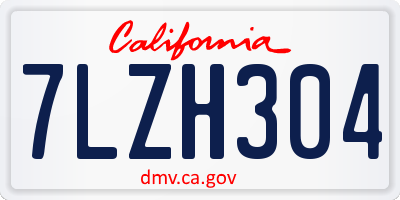 CA license plate 7LZH304